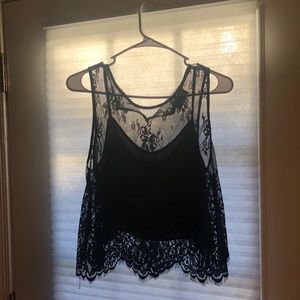 ASTR Black Lace Top